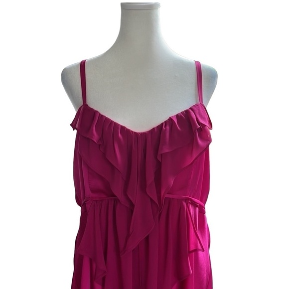 Ruffle Camisole Plus Size Pink Top Spaghetti Straps 2X - Picture 1 of 9